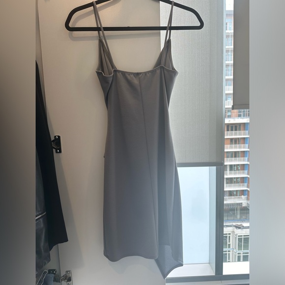 Ruched Asymmetrical Dress with Slide Slit - Picture 3 of 4